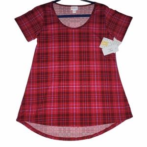 LuLaroe Classic T Shirt Plaid Pattern NWT Tee Top